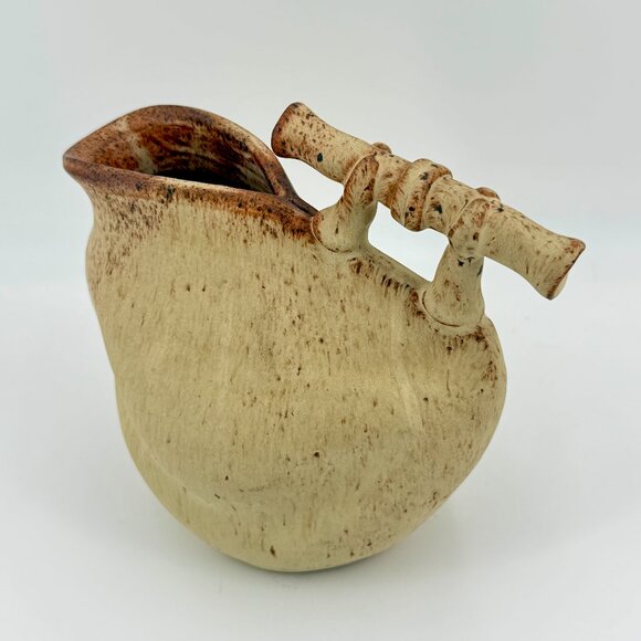 Dick Overman Stoneware Art Pottery Freeform Style Pitcher Vase, 1989 - Picture 1 of 10